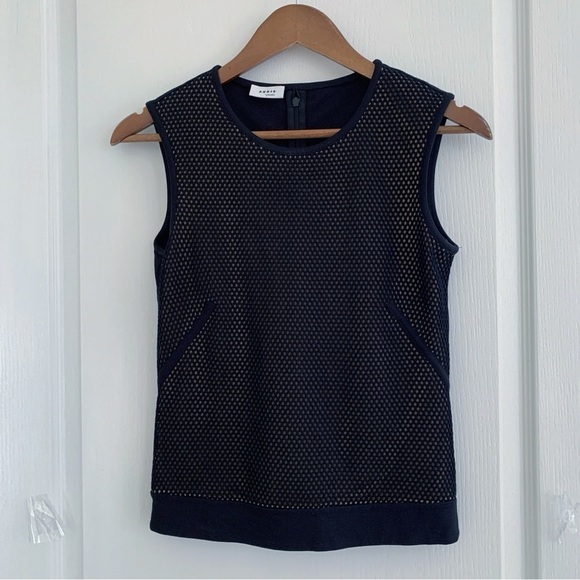 Akris Punto Top Perforated Stretch Jersey Sleeveless Black